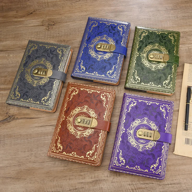 Journal Intime à Cadenas – Cuir PU, Verrou À Combinaison, 100 Feuilles, Format A5 – 6 Coloris