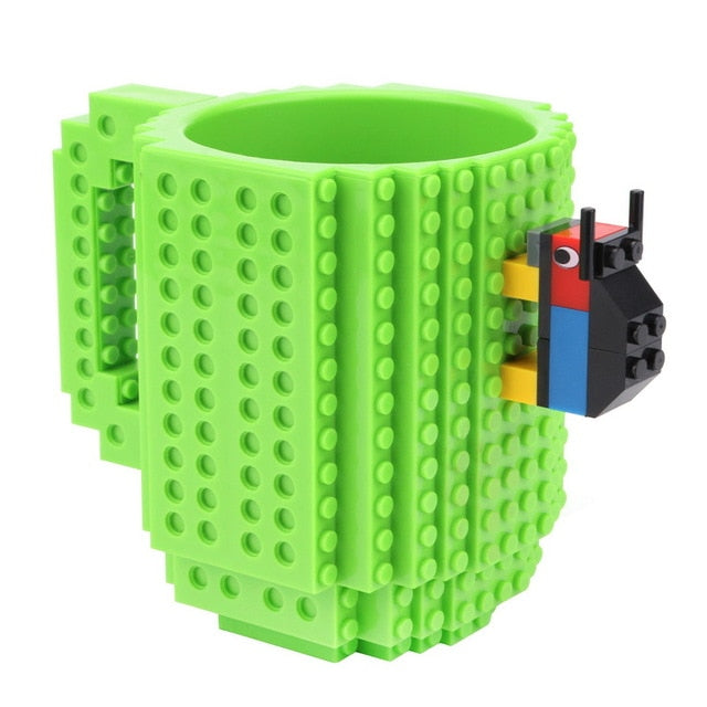 Mug Créatif Style Briques 350ml – Plastique Alimentaire Certifié, 6 Coloris, Enfant & Adulte, Cadeau Original