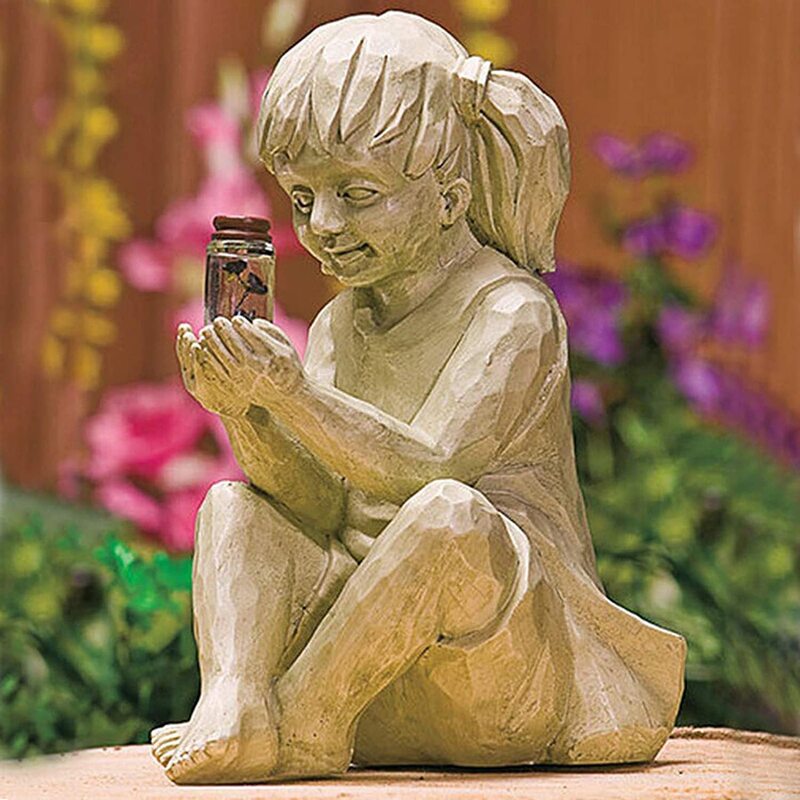 Figurine Enfant en Résine Phosphorescente – Statuette Garçon ou Fille, Décoration Jardin & Maison