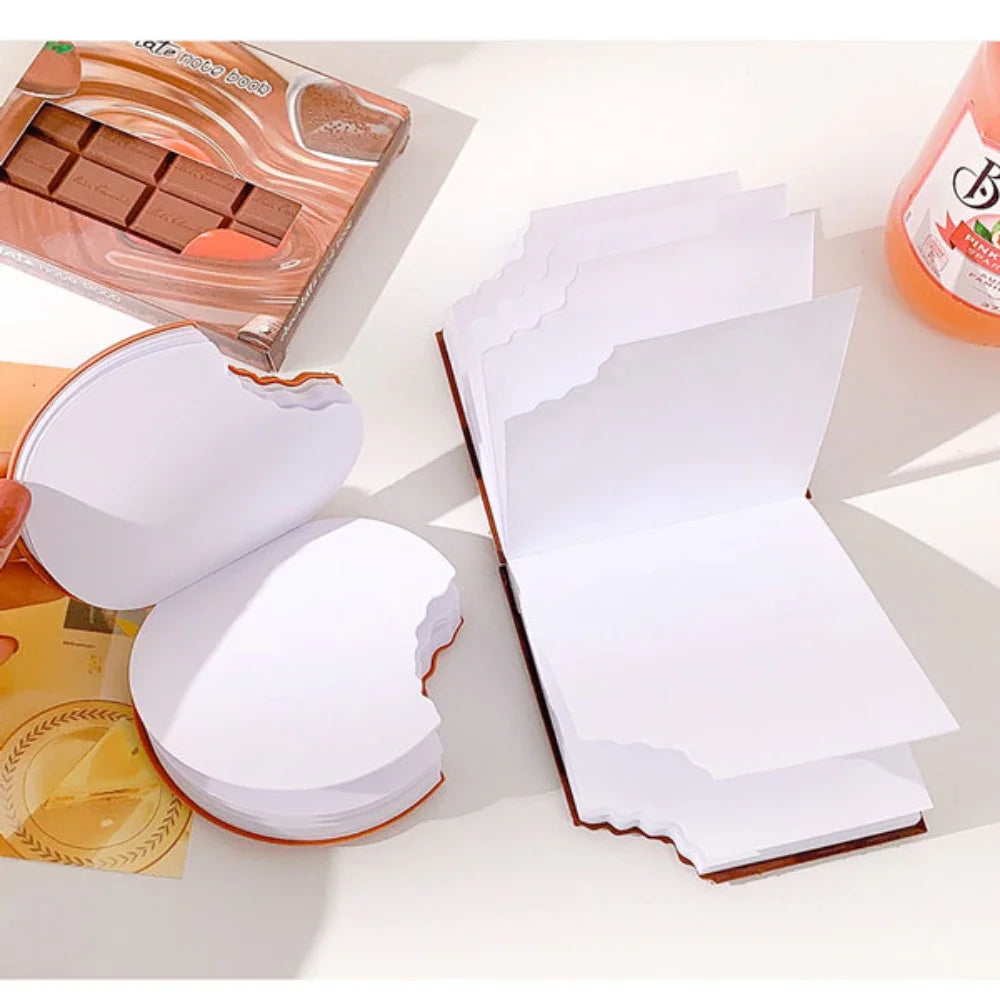 Bloc-notes Kawaii Forme Biscuit & Chocolat – 80 Feuilles Détachables, Design Mignon