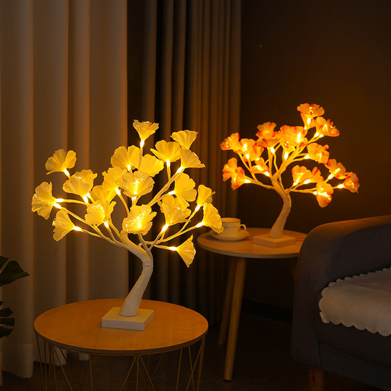 Arbre Lumineux à Fibres Optiques LED – Fleurs Rose, Lumière Chaude, Décoration Intérieure & Fête