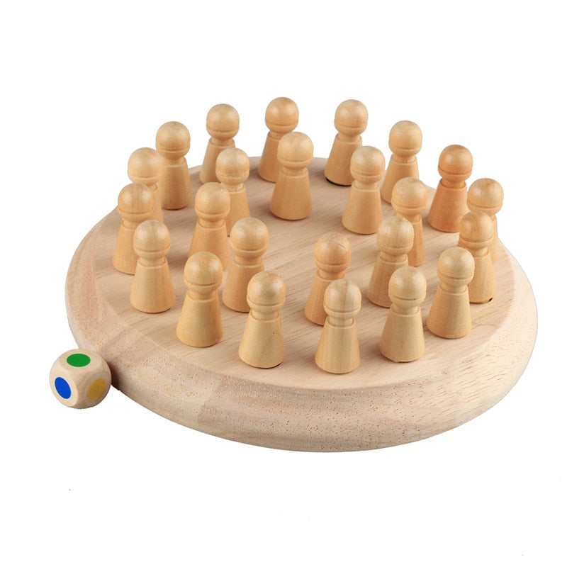 Jeu de Mémoire en Bois Bâtonnets & Échecs Enfant – Puzzle 3D Géométrique, Cognitif Éducatif +3 Ans, Cadeau
