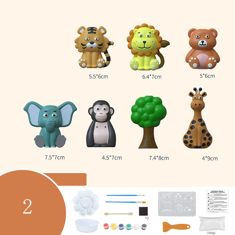 Kit Peinture Plâtre DIY Enfant – Figurines à Peindre, 3 Thèmes au Choix (Dinosaure, Océan, Oiseaux), 7-14 Ans