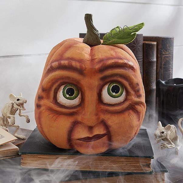 Tête de Citrouille Halloween Décoration Extérieure – Accessoire Atmosphère Fête & Jardin, 6 Modèles