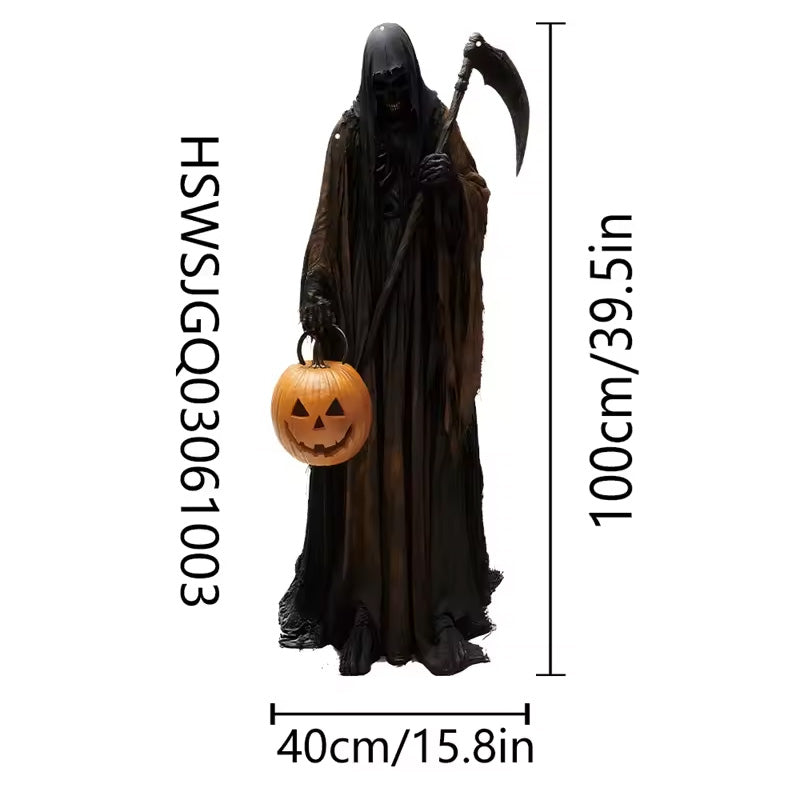 Toile Suspendue 2D Halloween Horreur – Faucheur, Dame Blanche ou Sorcière, Déco Intérieur & Extérieur, Polyester