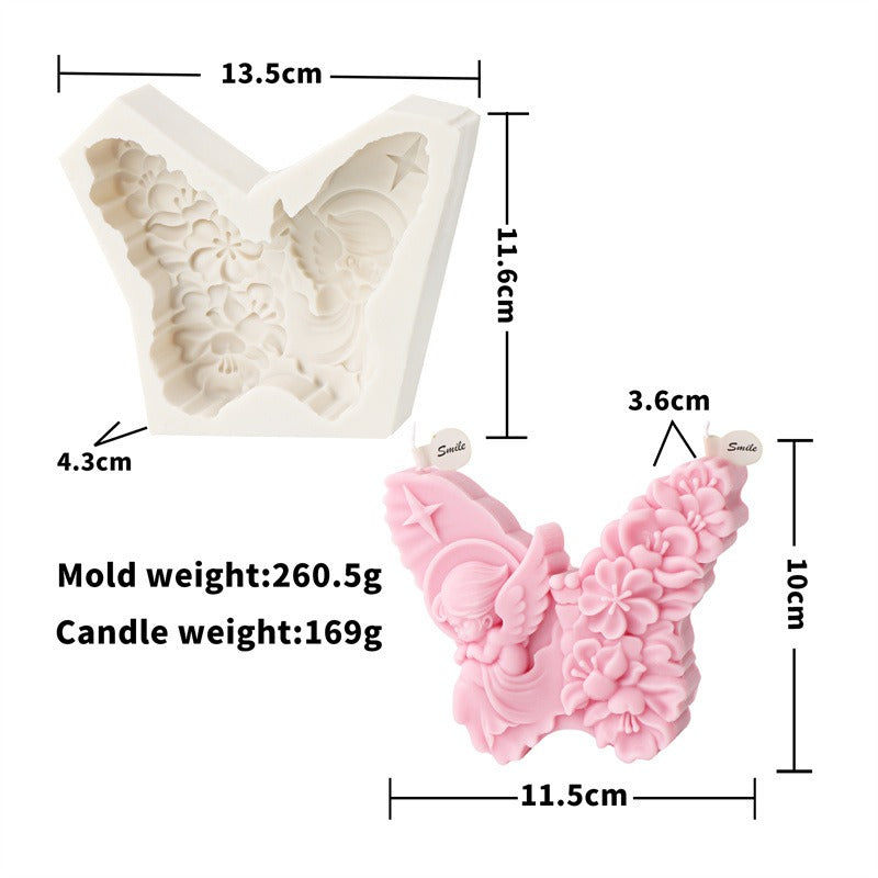 Moule Silicone Bougie & Gâteau – 2 Motifs Fleurs ou Squelette, Blanc Cassé, Déco Halloween & Loisirs Créatifs