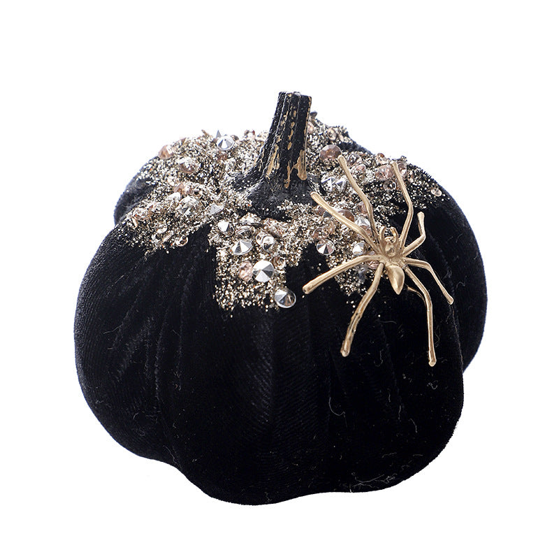 Figurine Citrouille & Araignée Halloween – Décoration Style Américain, Polaire, Orange ou Noir, Idée Cadeau