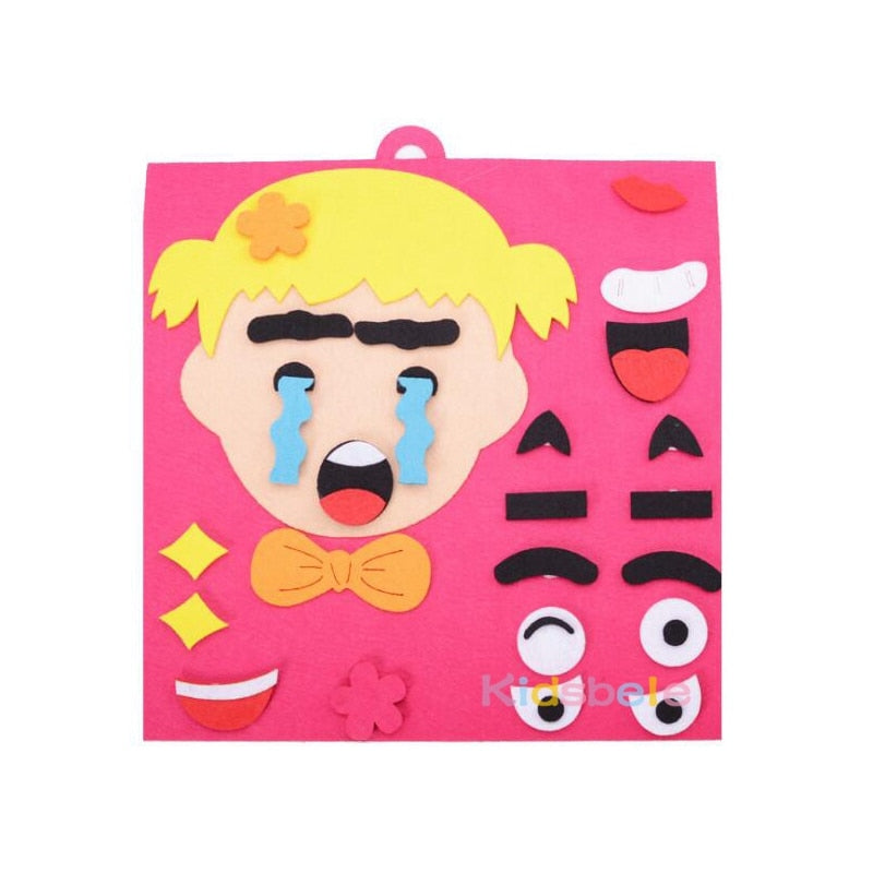 Puzzle Créatif Expressions du Visage DIY 30×30cm – Garçon, Fille, Papa ou Maman, Jeu Éducatif Enfant, Cadeau Famille