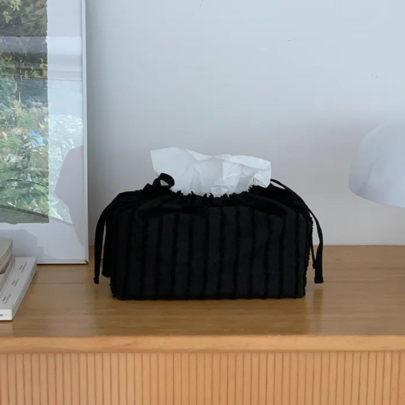 Housse Boîte à Mouchoirs en Tissu – Style Coréen, Nœud 3D Décoratif, 13,5x15,5cm, 3 Coloris, Déco Maison & Chambre