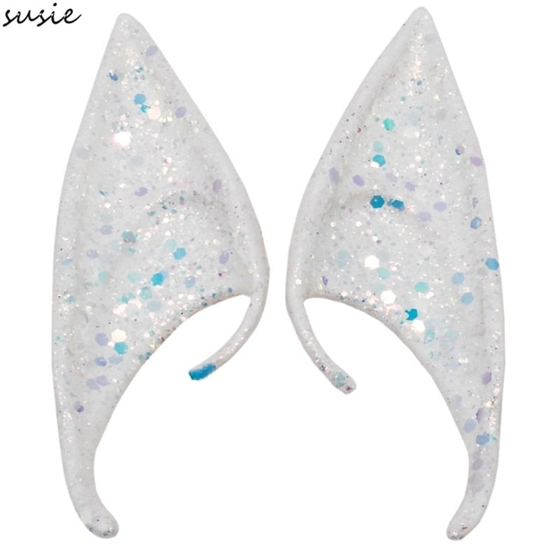 Oreilles d’Elfe Pointues Latex – Accessoire Cosplay Halloween Noël Fée Elfe Vampire, Sans Colle, 12 cm