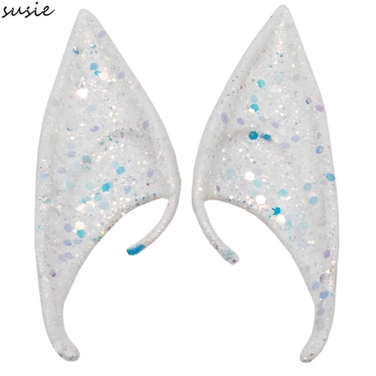 Oreilles d’Elfe Pointues Latex – Accessoire Cosplay Halloween Noël Fée Elfe Vampire, Sans Colle, 12 cm