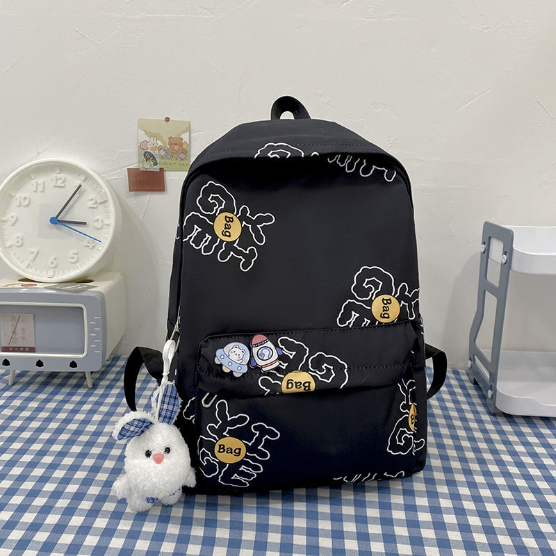 Sac à Dos Canvas Grande Capacité – Style Minimaliste, Lycée, Université & Voyage, Noir ou Blanc