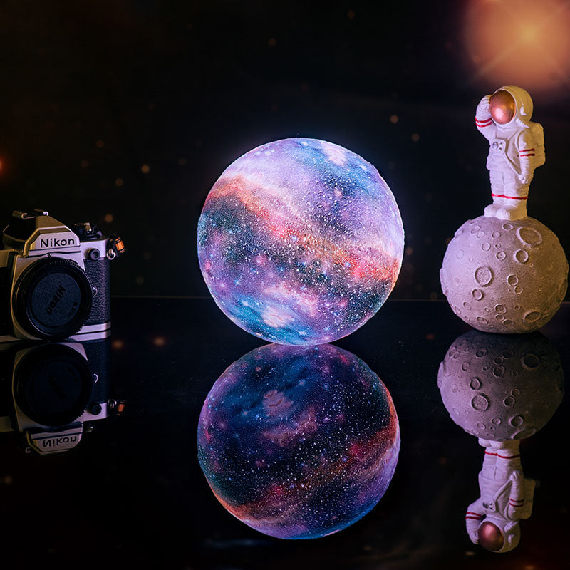 Lampe Galaxie 3D LED – 16 Couleurs & Télécommande, Veilleuse Lune Étoiles USB, 15 ou 20cm, Cadeau
