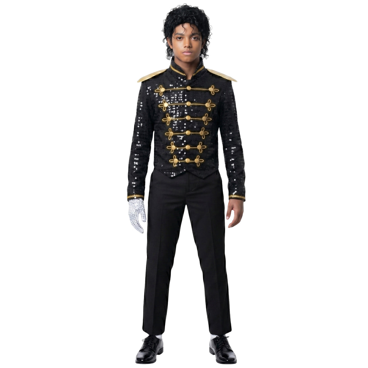 Costume Michael Jackson Enfant – Déguisement Paillettes Cosplay Scène & Halloween, Tailles S à XL
