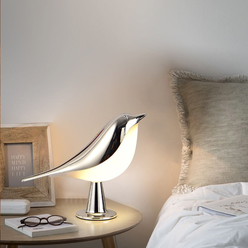 Lampe de Chevet Oiseau en Bois – Veilleuse Tactile 3 Couleurs, Décoration Chambre & Bureau, 15×21cm
