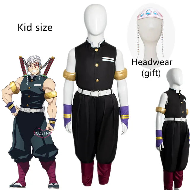 Costume Cosplay Enfant Style Pilier du Son Anime – Set Complet avec Protection Front, Polyester, Tailles 110–140cm, Halloween Fête
