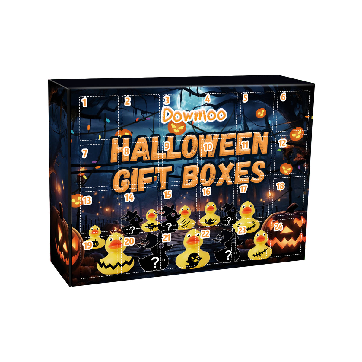 Blind Box Canards Halloween – Calendrier de l’Avent 24 Cases, Surprise Découverte, Jouet Caoutchouc TPR, Cadeau Original