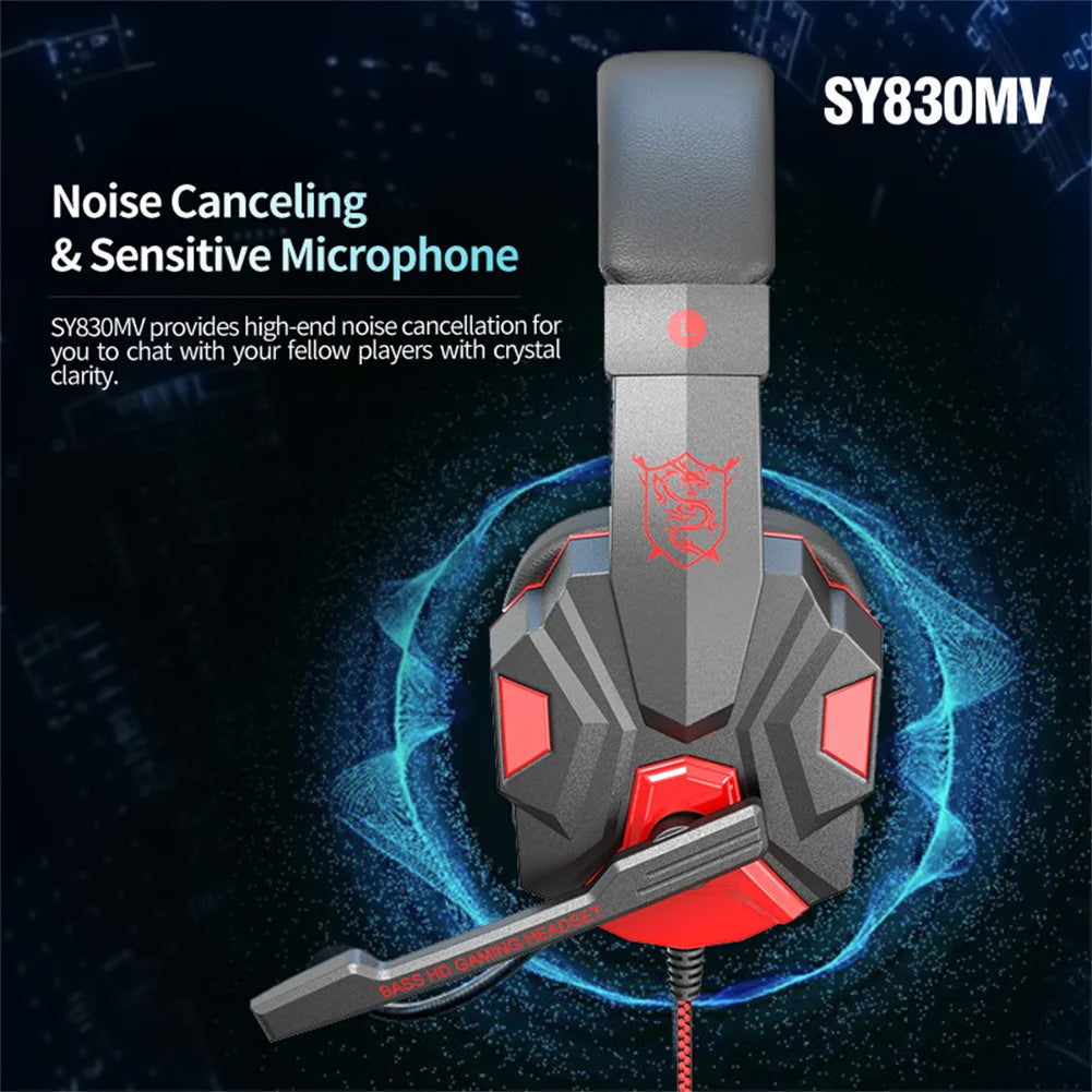 Casque Gaming Filaire PC – Micro Intégré, LED RGB, Jack 3,5mm + USB, Câble 2m, 3 Coloris, Confort Longue Durée