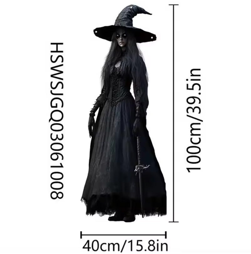 Toile Suspendue 2D Halloween Horreur – Faucheur, Dame Blanche ou Sorcière, Déco Intérieur & Extérieur, Polyester