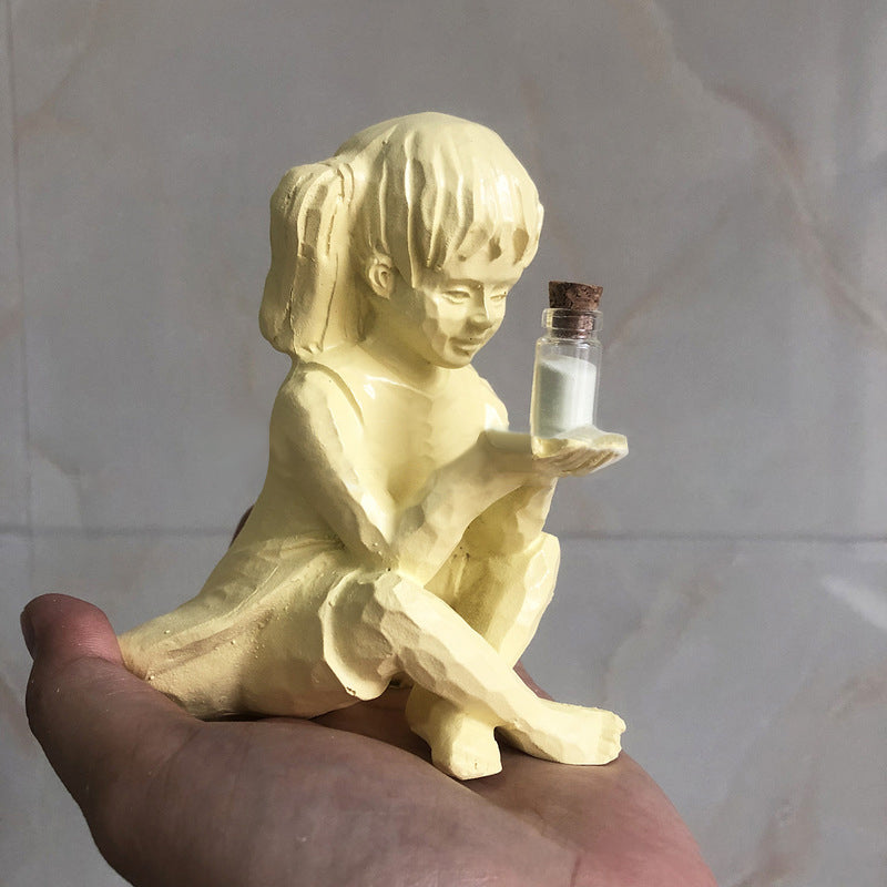 Figurine Enfant en Résine Phosphorescente – Statuette Garçon ou Fille, Décoration Jardin & Maison