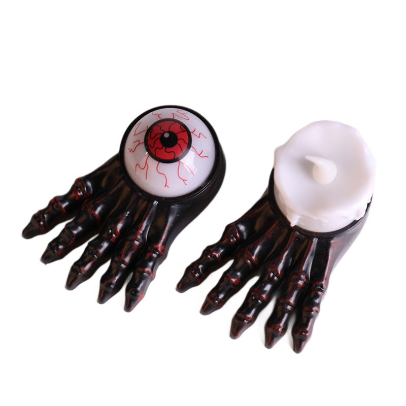 Main Fantôme Bougie & Œil Lumineux Halloween – Prop Déco Plastique, 4 Modèles, Ambiance Atmosphère Soirée