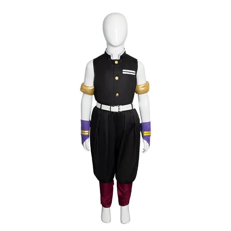 Costume Cosplay Enfant Style Pilier du Son Anime – Set Complet avec Protection Front, Polyester, Tailles 110–140cm, Halloween Fête