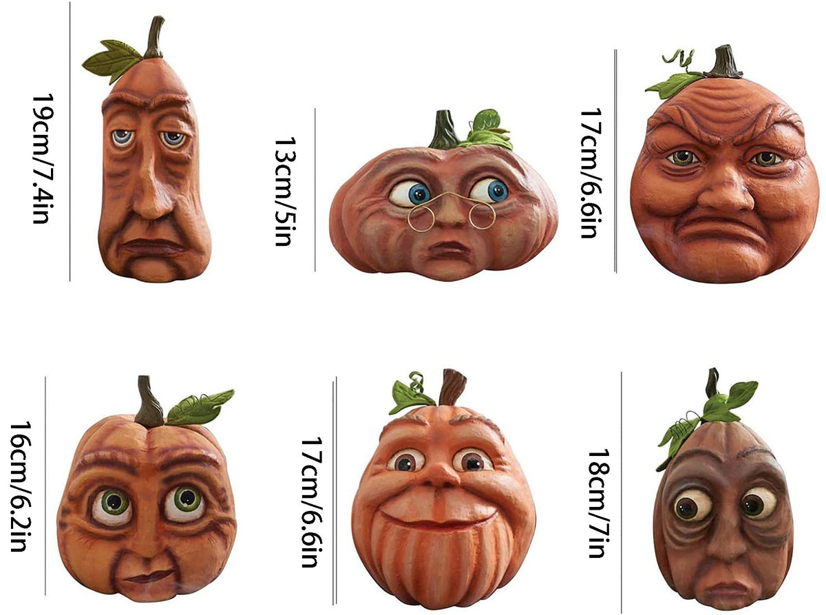 Tête de Citrouille Halloween Décoration Extérieure – Accessoire Atmosphère Fête & Jardin, 6 Modèles