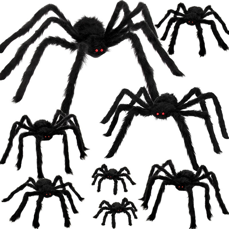 Kit Toile d’Araignée Triangulaire Halloween – Grosse Araignée Peluche, Déco Intérieur & Extérieur, 5 Formats au Choix