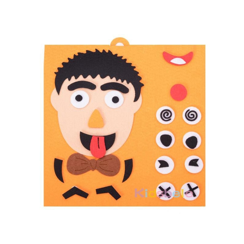 Puzzle Créatif Expressions du Visage DIY 30×30cm – Garçon, Fille, Papa ou Maman, Jeu Éducatif Enfant, Cadeau Famille