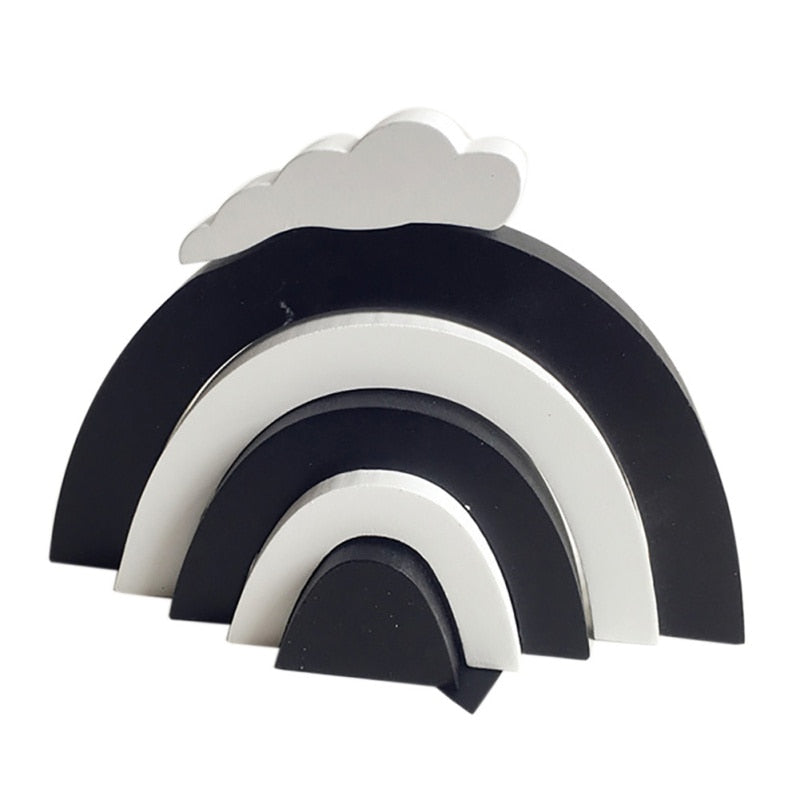 Blocs Arc-en-Ciel en Bois – Décoration Chambre Enfant, Accessoire Photo & Montessori, 22×16cm