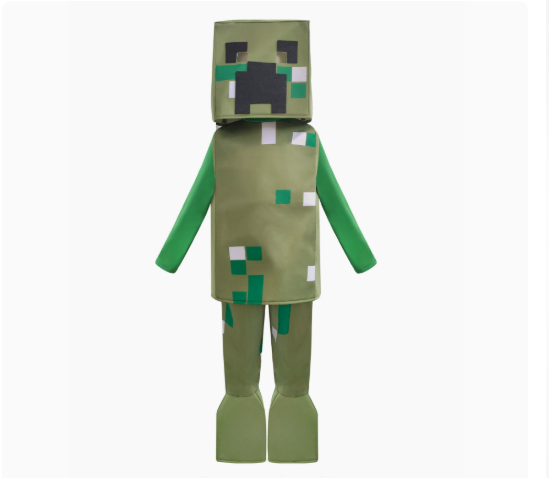 Costume Creeper Minecraft Enfant – Déguisement Cosplay Halloween & Scène, Tailles S à XL