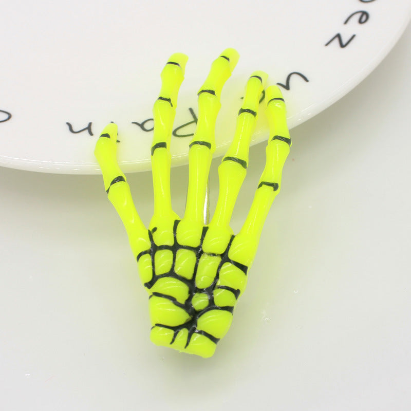 Serre-Tête Main Squelette Halloween Phosphorescent – Barrette 3D Créative, 6 Coloris, Accessoire Déguisement Fête Cosplay