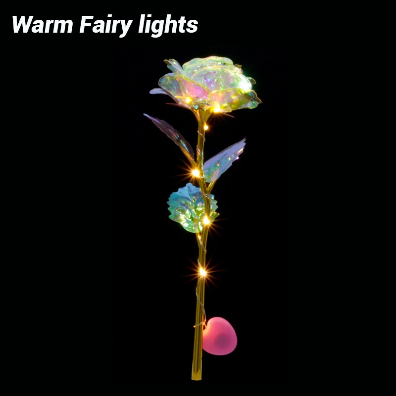 Rose Artificielle LED Lumineuse – Fleur Galaxie Romantique, Cadeau Saint-Valentin & Mariage, 23cm