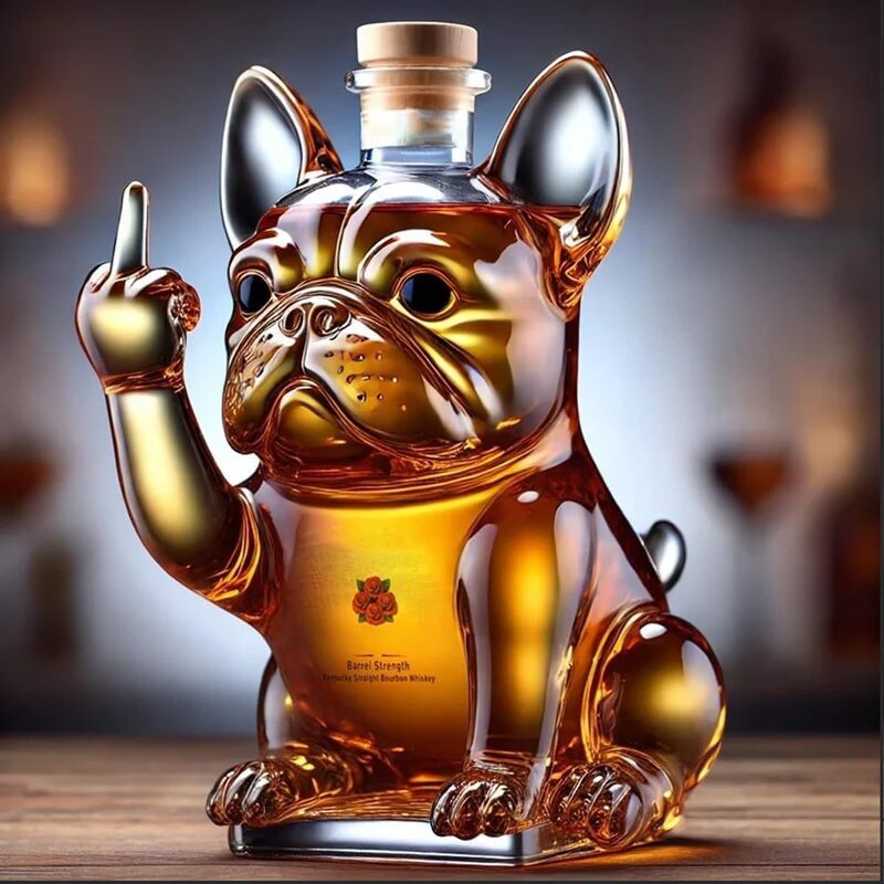 Carafe à Whisky en Verre Design Humoristique – 3 Modèles (Tortue, Bouledogue, Teckel), Bar & Déco Maison, Cadeau Original