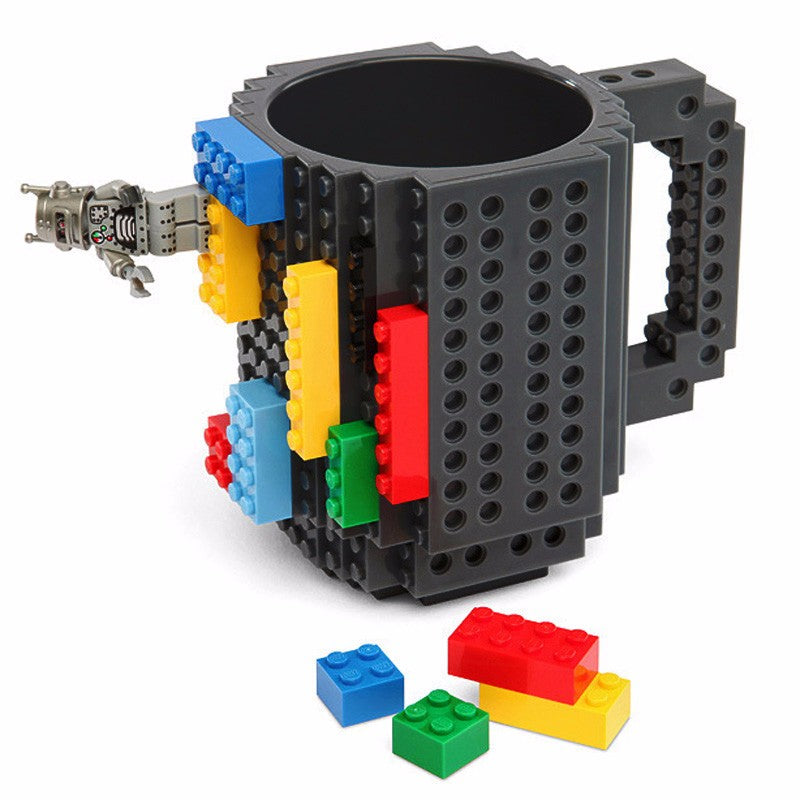 Mug Créatif Style Briques 350ml – Plastique Alimentaire Certifié, 6 Coloris, Enfant & Adulte, Cadeau Original