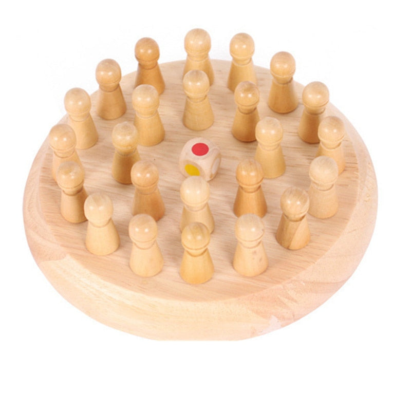 Jeu de Mémoire en Bois Bâtonnets & Échecs Enfant – Puzzle 3D Géométrique, Cognitif Éducatif +3 Ans, Cadeau