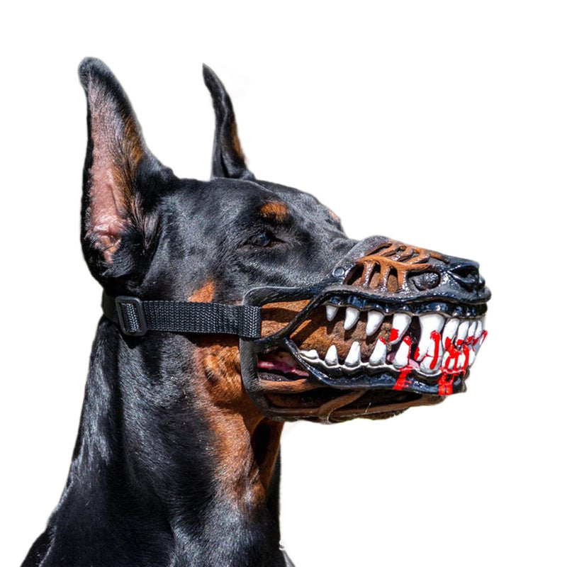 Muselière Dinosaure pour Chien – Masque Latex Dents Mobiles, Déguisement Halloween & Cosplay Animal, Tailles S à XXL