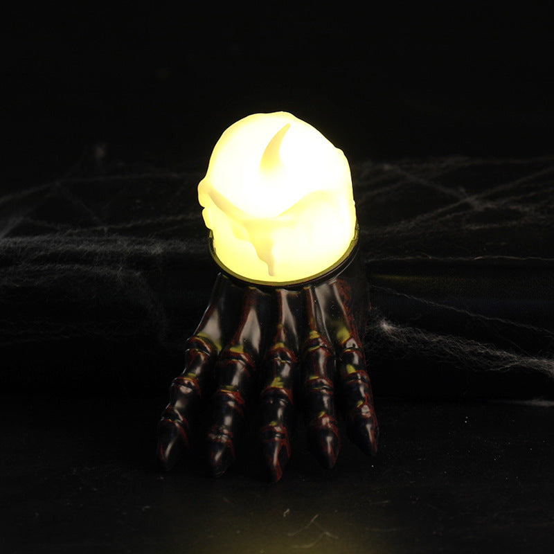 Main Fantôme Bougie & Œil Lumineux Halloween – Prop Déco Plastique, 4 Modèles, Ambiance Atmosphère Soirée