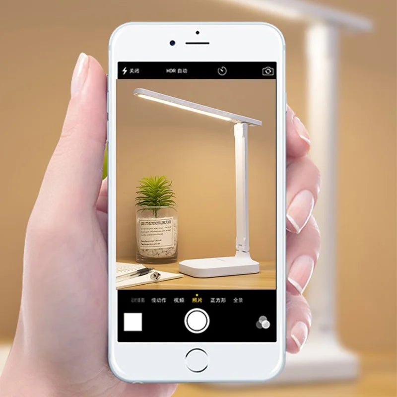 Lampe de Bureau LED Protection Oculaire – Tactile, Dimmable 3 Niveaux, Réglage Couleur, Port USB, Lecture & Chevet