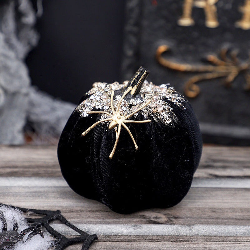 Figurine Citrouille & Araignée Halloween – Décoration Style Américain, Polaire, Orange ou Noir, Idée Cadeau