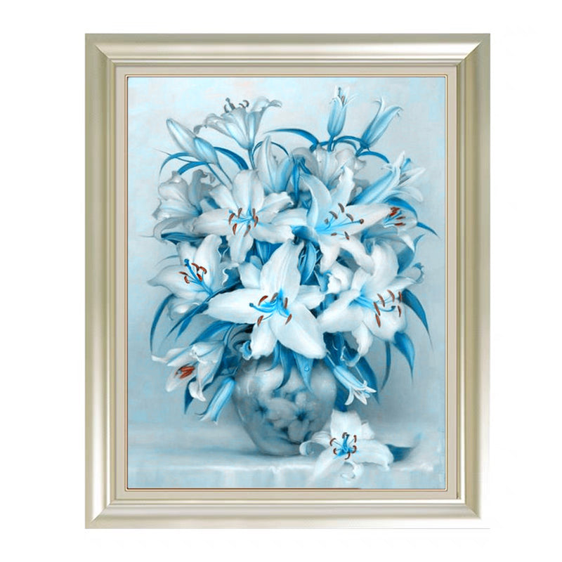 Kit Peinture Diamant Fleurs – Full Drill, Diamants Ronds Résine 2,8mm, 447 Couleurs DMC, 3 Formats, Décoration Murale