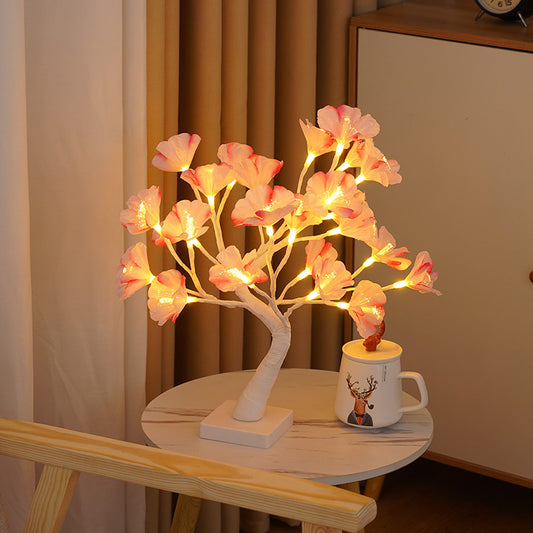 Arbre Lumineux à Fibres Optiques LED – Fleurs Rose, Lumière Chaude, Décoration Intérieure & Fête