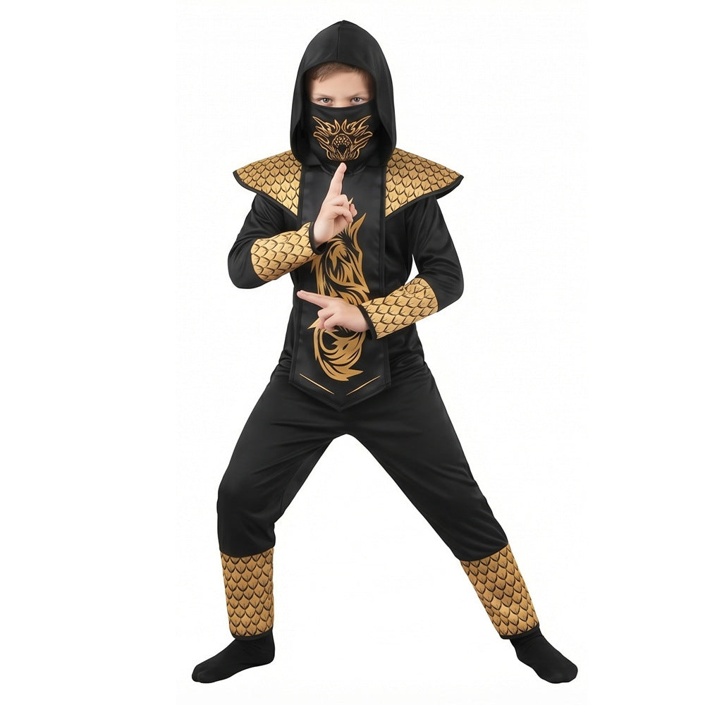 Costume Ninja Japonais Enfant – Déguisement Halloween & Cosplay Anime, Tailles SàL (104–152cm)