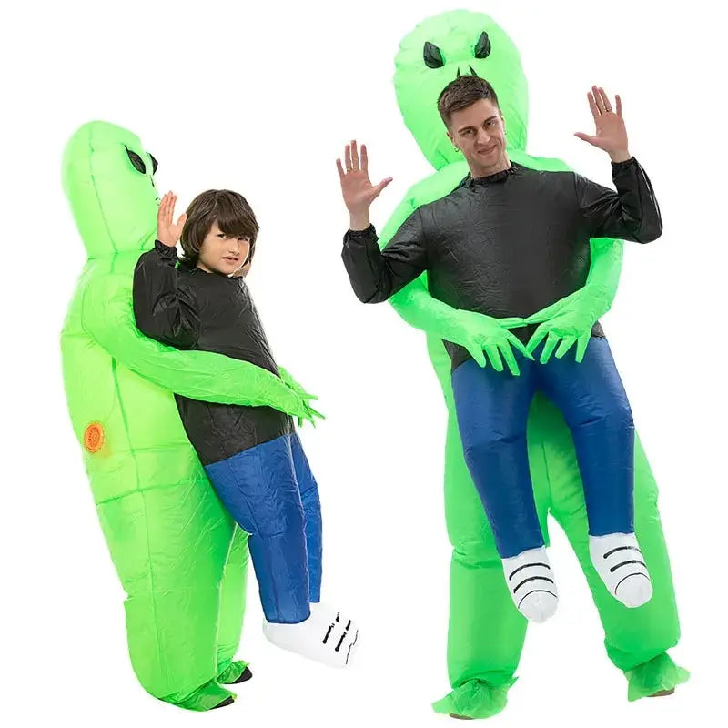 Costume Gonflable Alien Adulte & Enfant – Déguisement Humoristique Halloween & Carnaval, Taille Unique 160–190cm