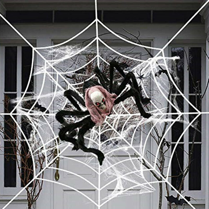 Grande Araignée Peluche Géante Halloween – Décoration Maison Hantée, Jardin & Extérieur, Crâne & Prop de Fête