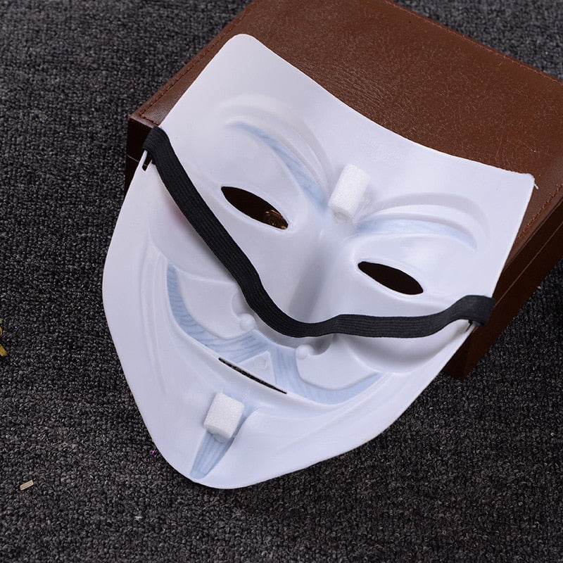 Masque V pour Vendetta – Guy Fawkes Anonymous, PVC, Noir ou Blanc, Cosplay & Halloween, 19x16 cm