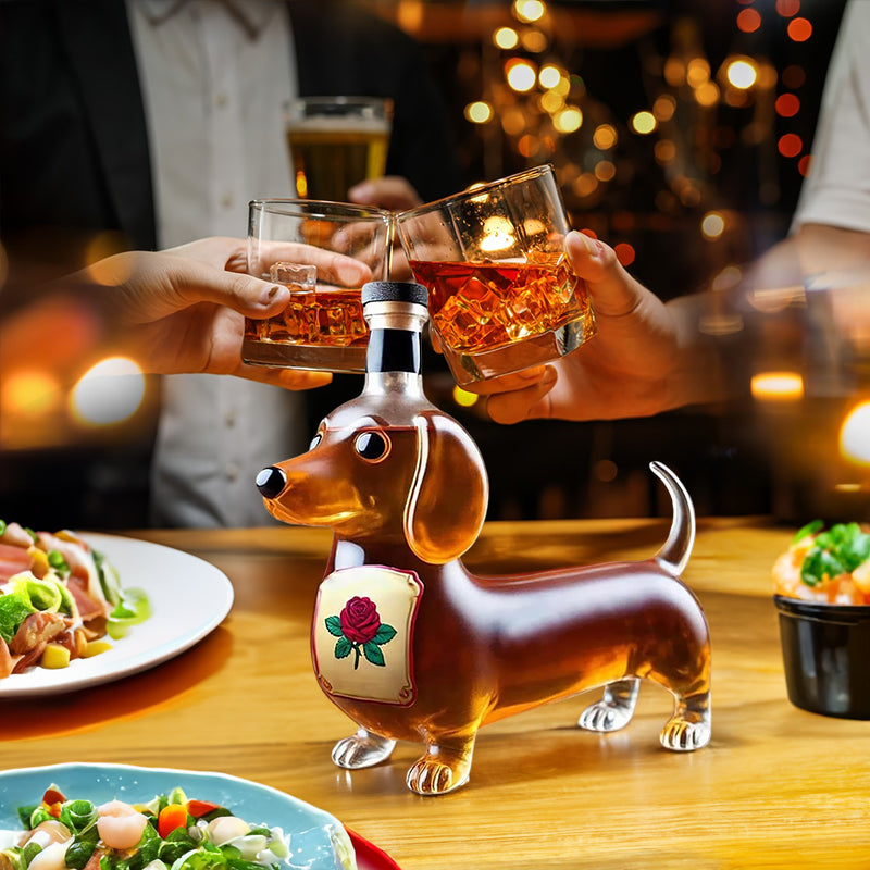 Carafe à Whisky en Verre Design Humoristique – 3 Modèles (Tortue, Bouledogue, Teckel), Bar & Déco Maison, Cadeau Original