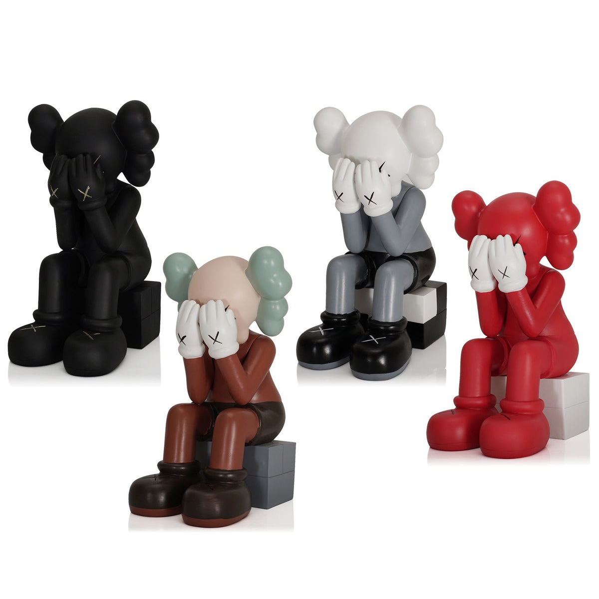 Figurine Ours Assis en Résine – Décoration Maison, 4 Coloris, Style Moderne