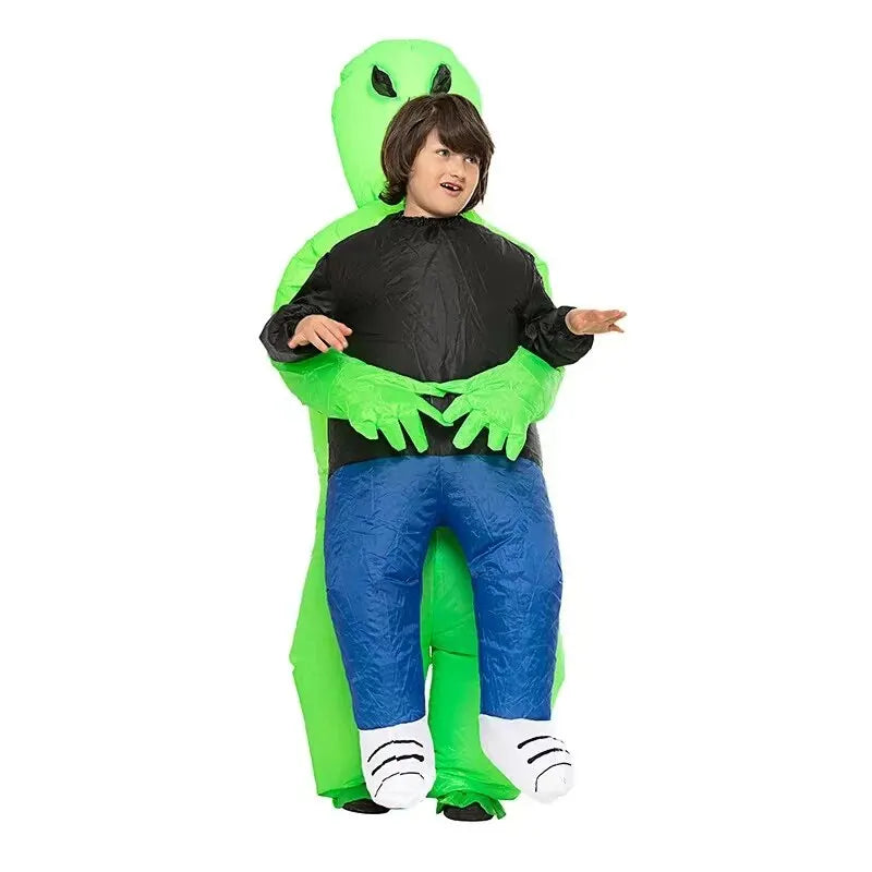 Costume Gonflable Alien Adulte & Enfant – Déguisement Humoristique Halloween & Carnaval, Taille Unique 160–190cm