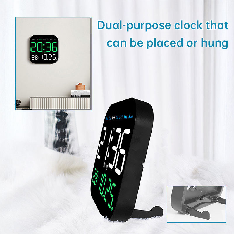Horloge Murale LED Digitale avec Télécommande – Alarme, Minuteur, Température, 18,5cm, 3 Coloris